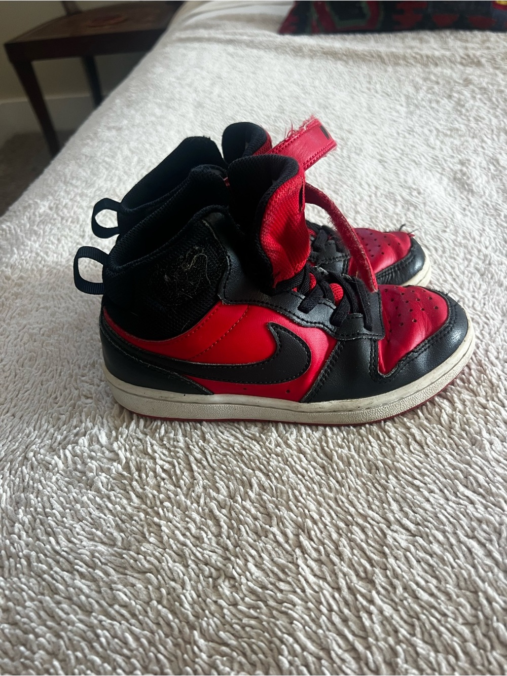 Nike Kids Black and Red High-Top Sneakers